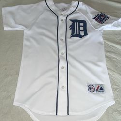 World Series 2006 Detroit Tigers Majestic Jersey White Clean Mens Small USA 6400