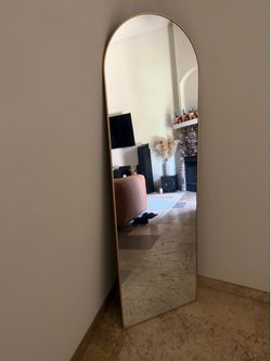 5 Ft Gold Arch Floor Mirror