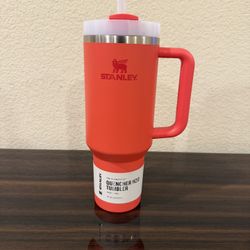 Stanley Quencher H2.0 40oz Insulated Tumbler Coral FlowState Lid Handle Straw
