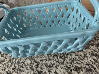 Porcelain Hand Woven Basket Lt Blue Grace’s Pantry
