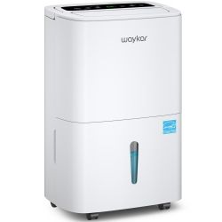 Waykar 120 Pints Energy Star Home Dehumidifier For Spaces Up To 6,000 Sq. Ft At Home, In Basements And Large Rooms With Drain Hose, Handle, Auto Defro