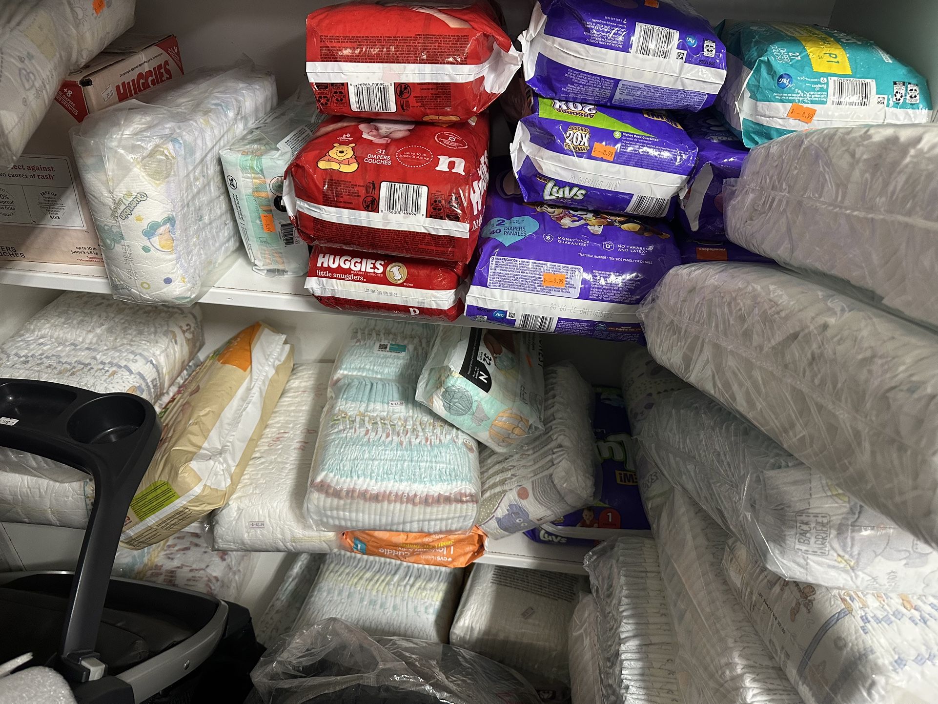 Baby Diapers Size N, 1, & 2