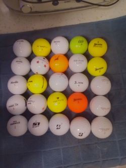 25-Golf Balls Srixon, Top Flight, Bridgestone, Pinnacle, Noodles