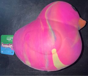 Sunny Days Jumbo Squeeezy Duck Pink Tie Dye Swirl Squishy Toy VIRAL TIKTOK