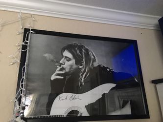 Kurt cobain smoking picture and frame