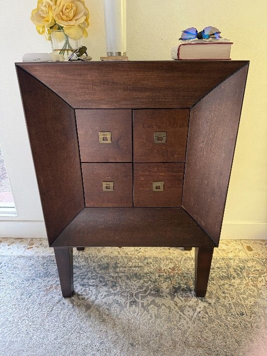 Asian Style Accent Cabinet/Table With 4 Drawers