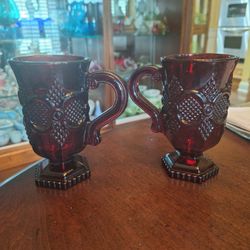 Avon 1876 Cape Cod Collection Ruby Mug Set of 2