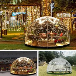 Garden Dome Igloo, 15 * 9.5 ft Dome Tents with PVC Cover, Weatherproof Greenhouse Garden Bubble Tent, Transparent Igloo Dome House for Outdoor, Party,