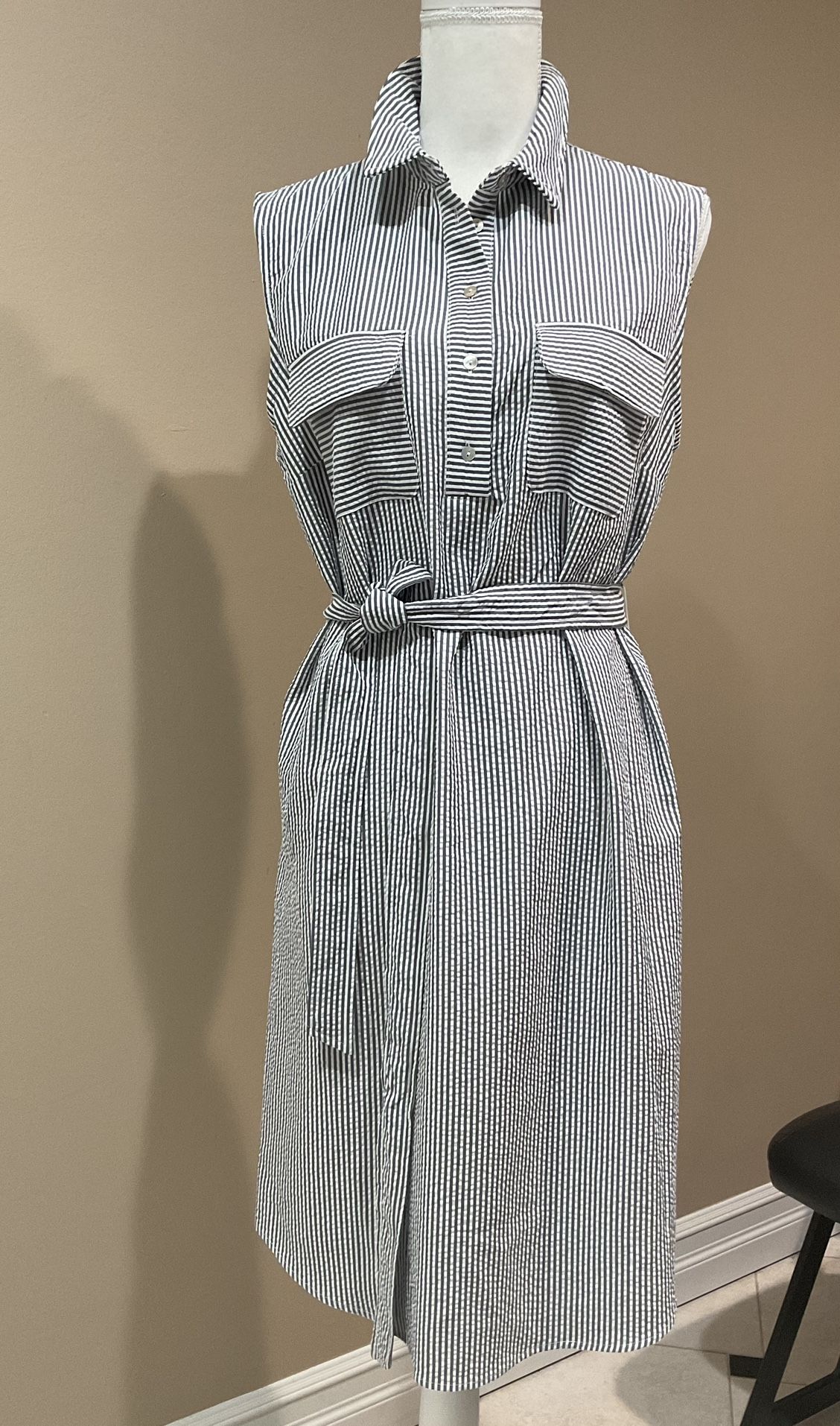 NWT Jones NY Women’s Cotton/Polyester Blend Elongated Back Dress, Size 14