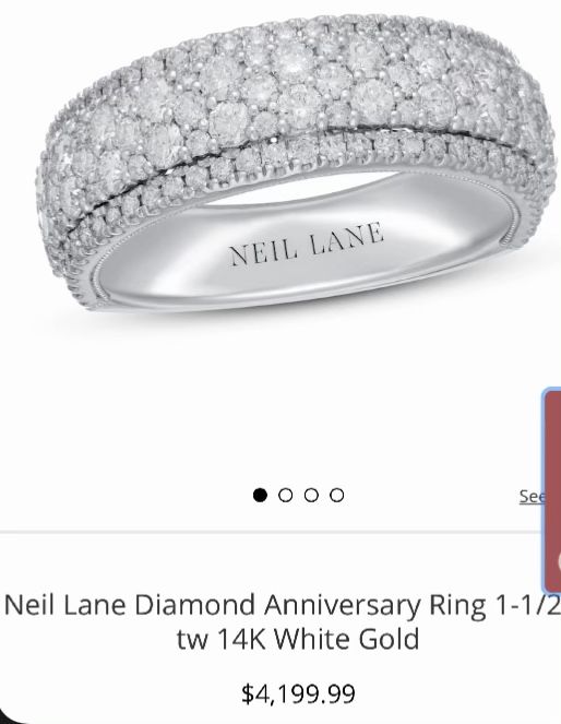 Neil Lane Diamond Wedding Ring 1.5 ct tw 14K White Gold