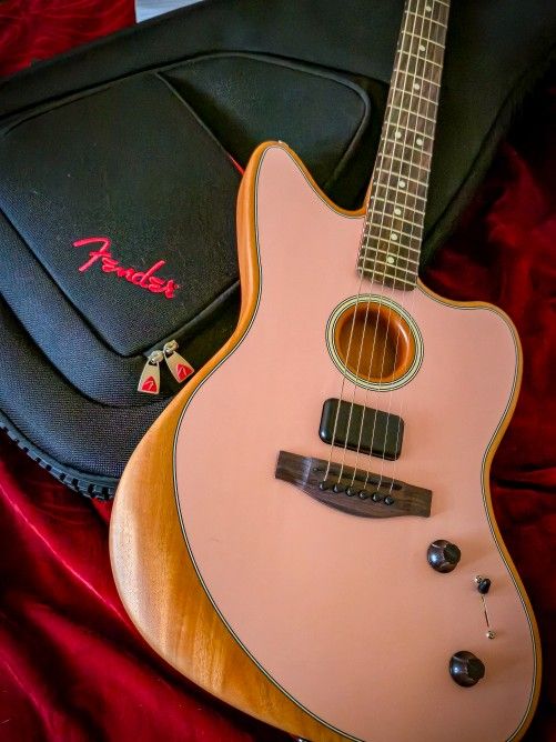 Fender Acoustasonic Player Jazzmaster 6 String Guitar With Case Made In Mexico Jazz