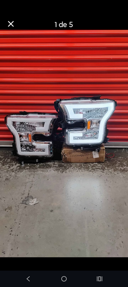 FOR 2015-2017 FORD F150 3D LED DRL TUBE RUNNING STRIP HEADLIGHT/LAMPS CHROME/AMBER