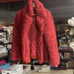 Red Rust Furry Forever 21 - Medium Jacket 