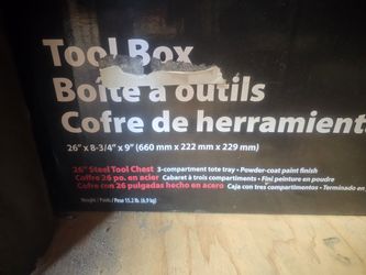 Red International 26" Metal Tool Box