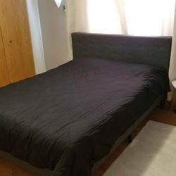 Bedroom Set - Queen Mattress, Bed Frame, Side Tables, Rug, Lamp