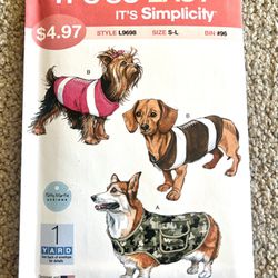 Simplicity Sewing Pattern L9698 DOG Shirt — NEW PATTERN