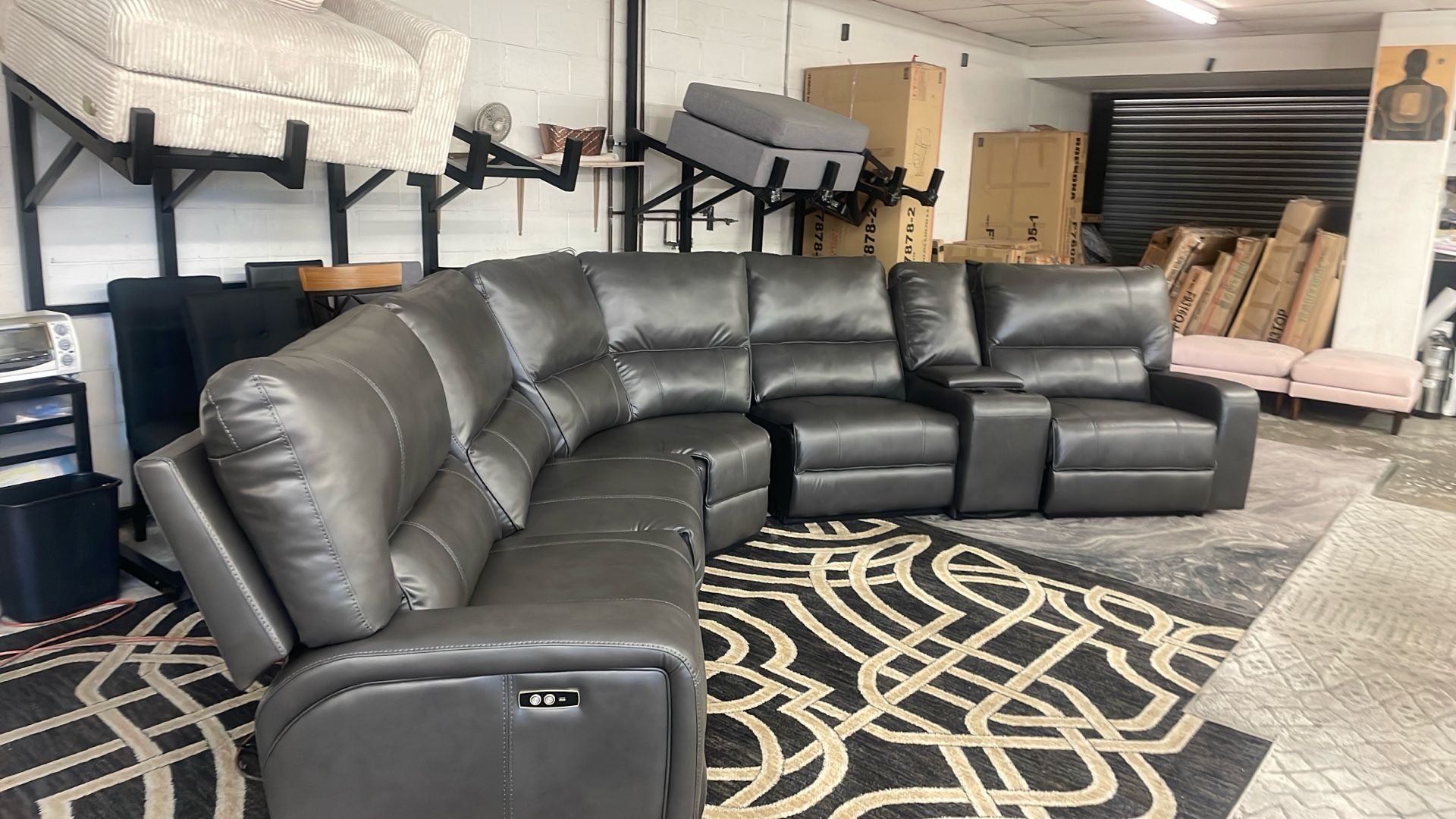 New Wide Seat Power Recliner Sectional Couch / Free Delivery