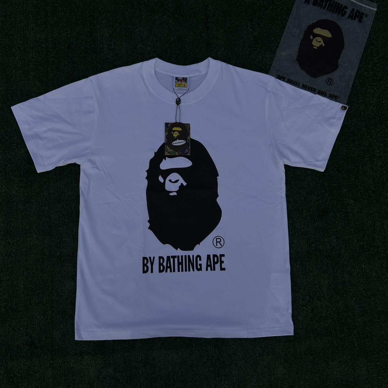 BAPE White & Black Ape Logo T-Shirt