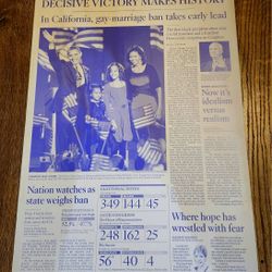 OBAMA 2008 Victory Election Los Angeles Times Commemorative Newspaper Printing Press Plate