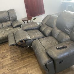 Leather black recliner! 
