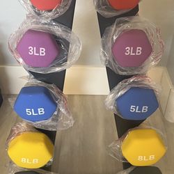 Neoprene Dumbbell Set With Rack