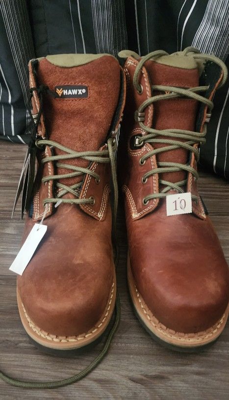 *Brand New* Mens Hawx Work Gear Boots Sz 10 Brown
