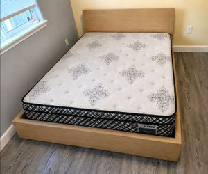 Nice Full Ikea Malm Bed Frame with Corsicana Pillowtop Mattress