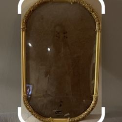 Antique Curved Glass 24K Gold Photo Frames 