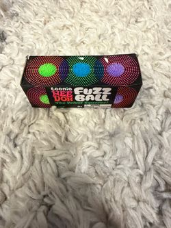 Nee Doh Teenie Fuzz Ball Velvet Squeeze Sensory Toy 3-Pack Green Blue Purple