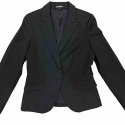 Express Stretch Blazer Black Women Size 8 One Button Classic Career Professional