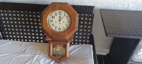 Solid oak school clock