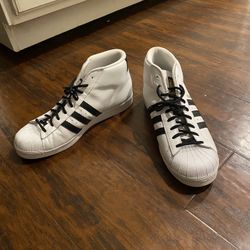 Mens Adidas Pro Model White / Black High Top Shoes Size 11.5