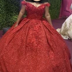 Red quinceañera Dress XL