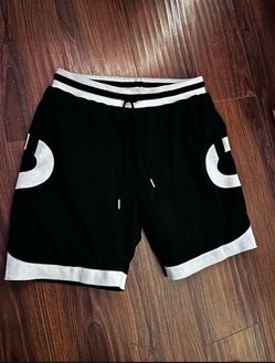 Asaali ribbon Black Athletic Shorts with White Graphic Detail