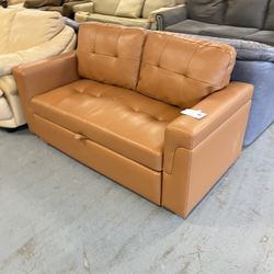 Brown Faux Leather Sofa Couch Loveseat (in Store)