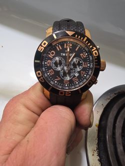 TW Steel Chronograph Watch Black & Rose Gold