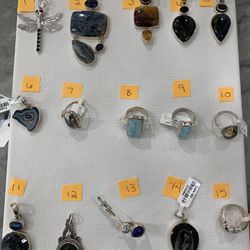 Gemstone Sit In Silver Earrings And Pendants