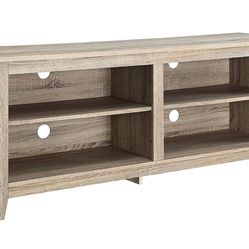 Walker Edison Wren Classic 4 Cubby TV Stand for TVs up to 65 Inches, 58 Inch, Natural