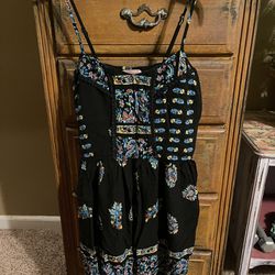 Band of Gypsies Dress / Tunic JUNIORS  XL  Black Floral ADORABLE 