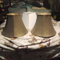Stylish Lamp Shades Brown With Gold Weaving