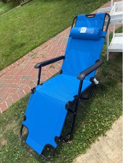 Folding Outdoor Lounge Chairs, Camping Reclining Chairs with Removable Pillow, Potable Zero Gravity Chair, Patio Recliner