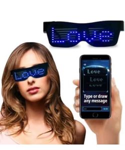 2.4 LED Glasses, Party Glasses, Customizable Bluetooth Glasses, Light Up Glasses, for Birthday Party, Halloween Party, Christmas, New Year, Neon Glass