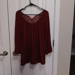 Springtime, Red And Black Extra Large Michael Kors Blouse