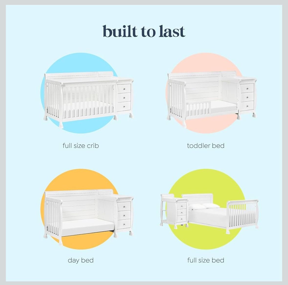 4-in-1 Convertible Crib & Changing Table