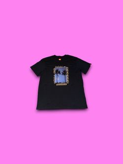 Quiksilver Shirt Mens XL Black Palm Tree Horizon Graphic Regular Fit Tee