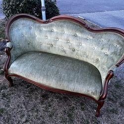Antique Vintage Rococo Walnut Settee love seat couch sofa 1800s