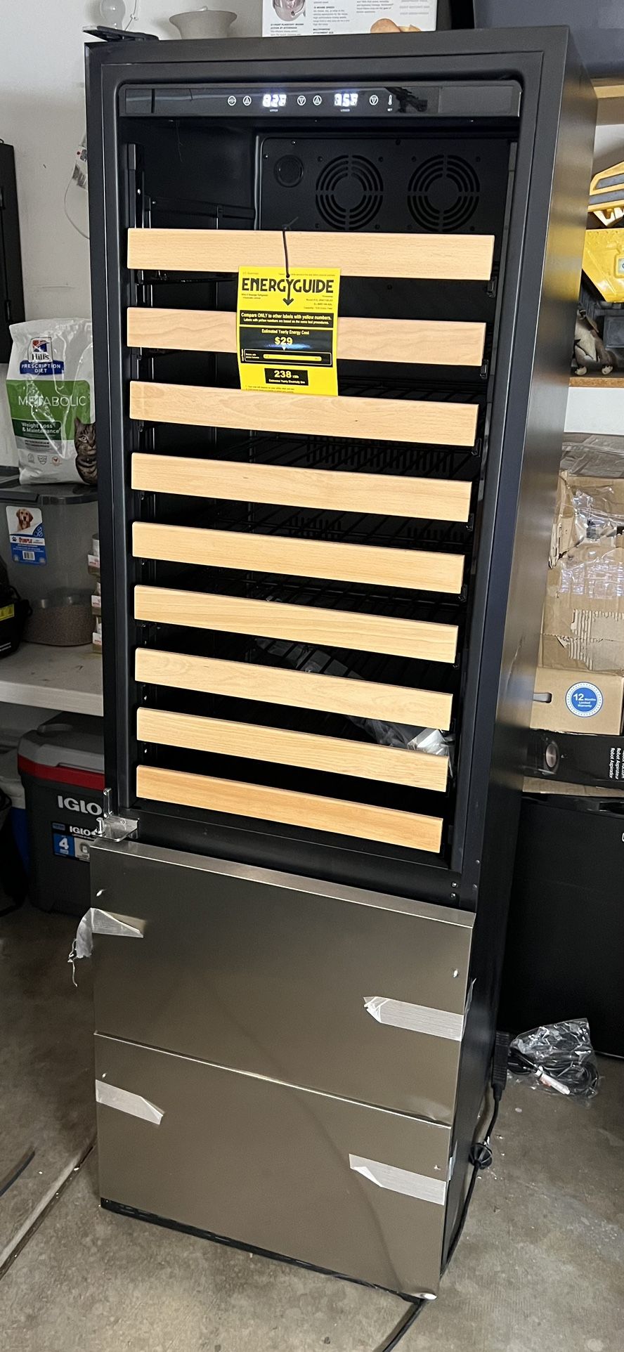 Wine Cooler, 108 bottle with beverage center drawers and dual zone cooling, NEW!! READ DESCRIPTION!!