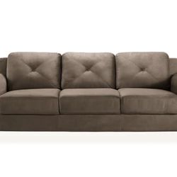 Lifestyle Solutions Harrington Stationary Sofa in Brown Microfiber