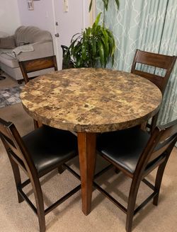Dinning table round stone bar top
