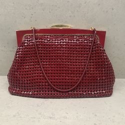 Vintage Burgundy/Gold Mesh Shoulder Bag